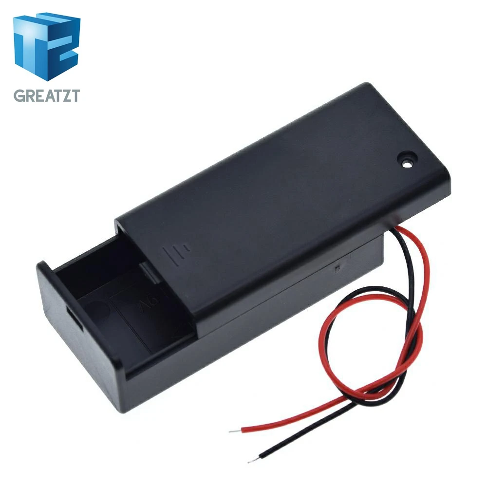 9V Battery Storage Case Plastic Box Holder With Leads ON/OFF Switch DEC22 DIY