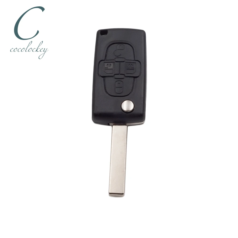 

1pcs Replacement 4 button flip key fob case for Peugeot 1007 807 remote new case for Peugeot Key Case Cover Cocolockey