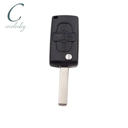 1pcs Replacement 4 button flip key fob case for Peugeot 1007 807 remote new case for Peugeot Key Case Cover Cocolockey