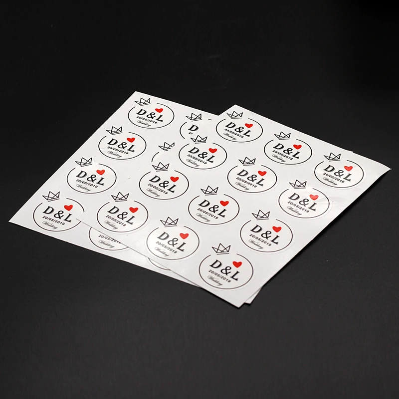 100PCS 3.5cm Wedding Stickers Customized Invitations Sealing Stickers Birthday Signs Photos Candy Gift Tags Stickers Waterproof