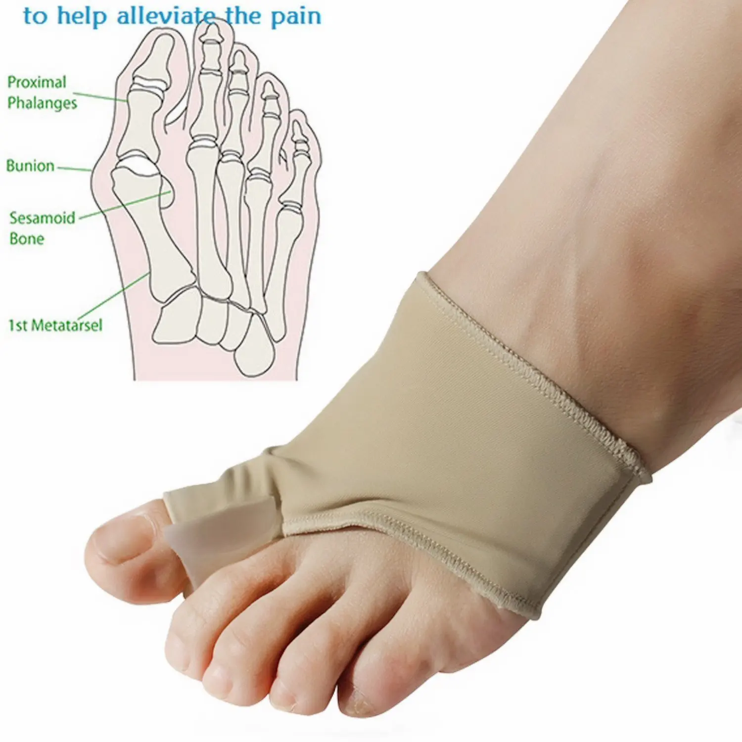 

1Pair Big Bone Orthopedic Bunion Orthosis Pedicure Socks Silicone Hallux Valgus Corrector Braces Toes Separator Feet Care