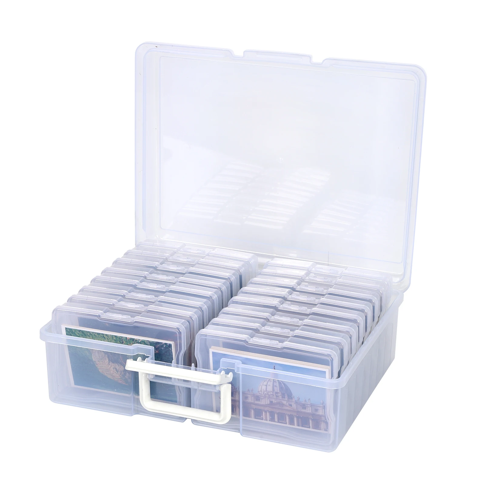 Photo Storage Box Photo Keeper Cases Plastic Photo Storage Organizer Suit 16 Inner Boxes for Jewelry Rectangle Box Case