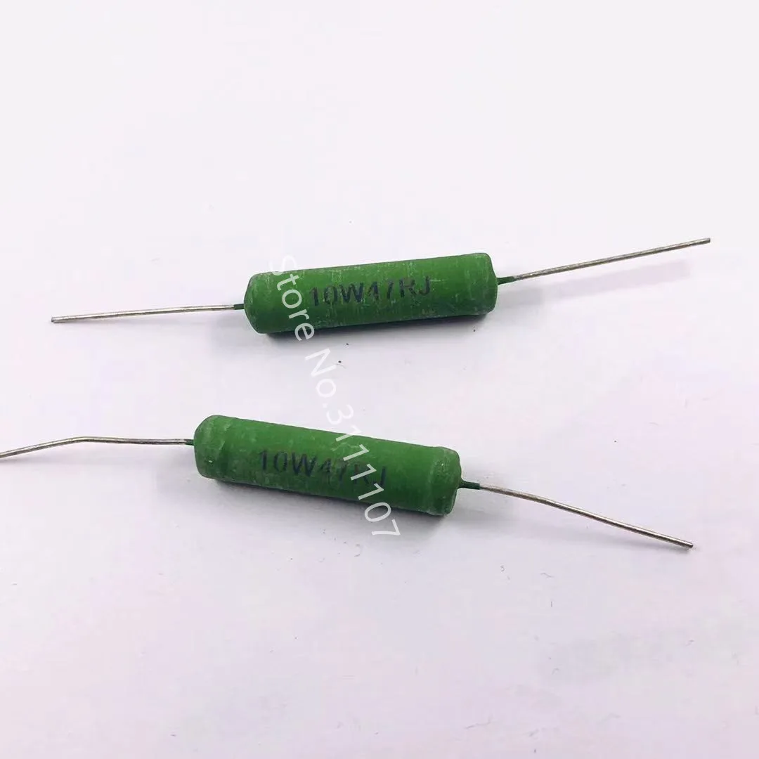 5PCS/LOT RX21 10W 47R Wire Wound Resistor Flat Wire Heat Dissipation Power Resistor