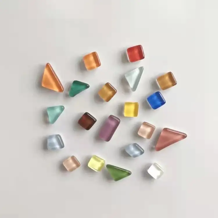 Colored Glass Irregular Mosaic Thumbtack Magnetic Refrigerator Paste Cute Office Message Paste