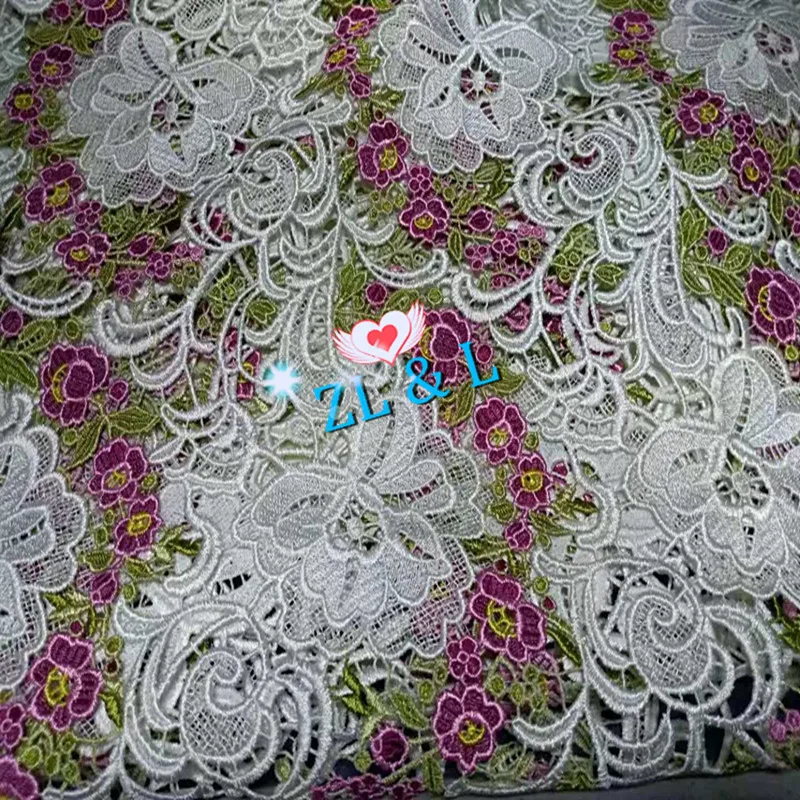 High quality water soluble embroidery French mesh Nigeria lace fabric designer DIY high-end party evening dress ladies skirt