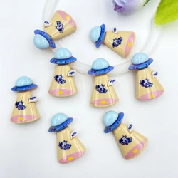 10pcs/lot kawaii resin Cute Mini UFO flatback cabochons For Hair Bow Centers DIY Scrapbooking Decor C25