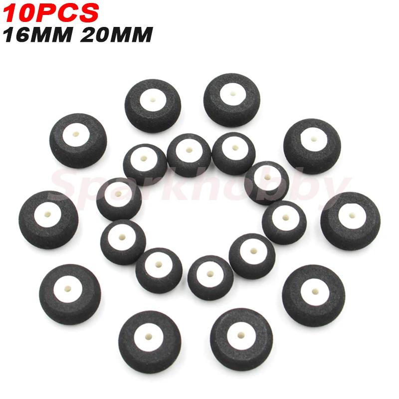 10 sztuk Sparkhobby wysokiej jakości koła samolotu 16MM 20MM samolot koła z gąbką gąbka opona do helikoptera samolotu RC