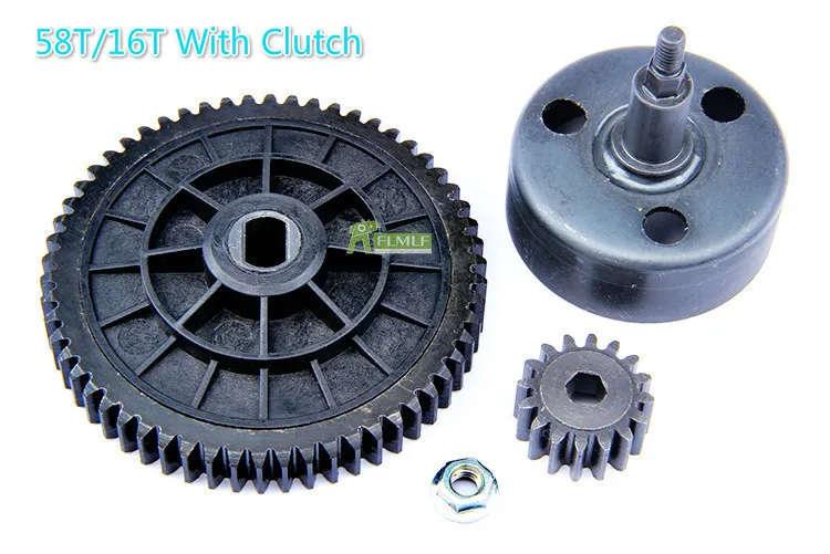 Metal Clutch Bell and 58T/16T and 55T/19T Metal Gear Set Fit for 1/5 HPI ROVAN KM BAJA 5B 5T 5SC