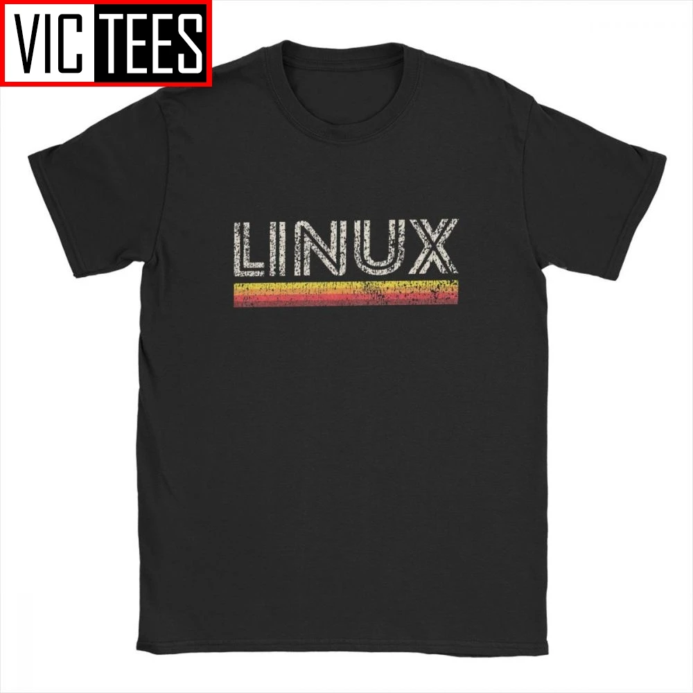 Men Linux Ubuntu Unix Linus Computer Tshirt Cotton Vintage Homme 3D Print Tee Shirt Tshirt