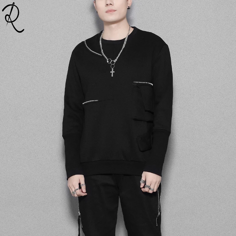 Winter Wear Dark British character three-dimensional cut pocket stitching leisure plus cashmere  men long sleeves