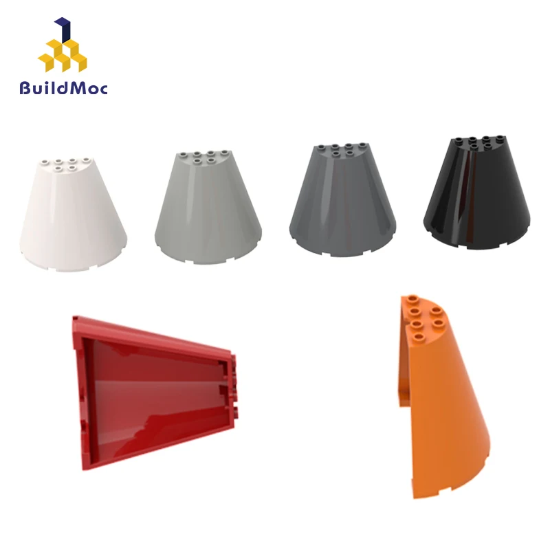 BuildMOC Compatible Assembles Particles 47543 8x4x6 large cone half  Building Blocks Parts DIY Toys For Children Gifts