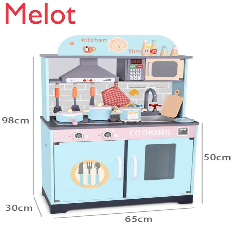 Children's Kitchen Wooden Simulation Kitchenware Model Baby Girl's and Boy's Kitchen Cooking Cooking Rice 3-6 Years Old Toys