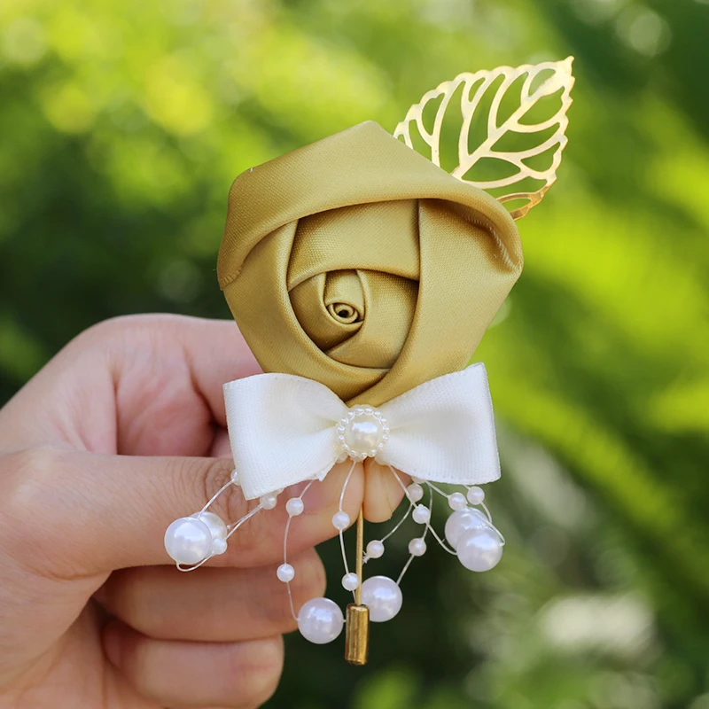 Broche de ramillete de flores de simulación para novia y novio, suministros de vacaciones para fiesta de negocios, 643Z