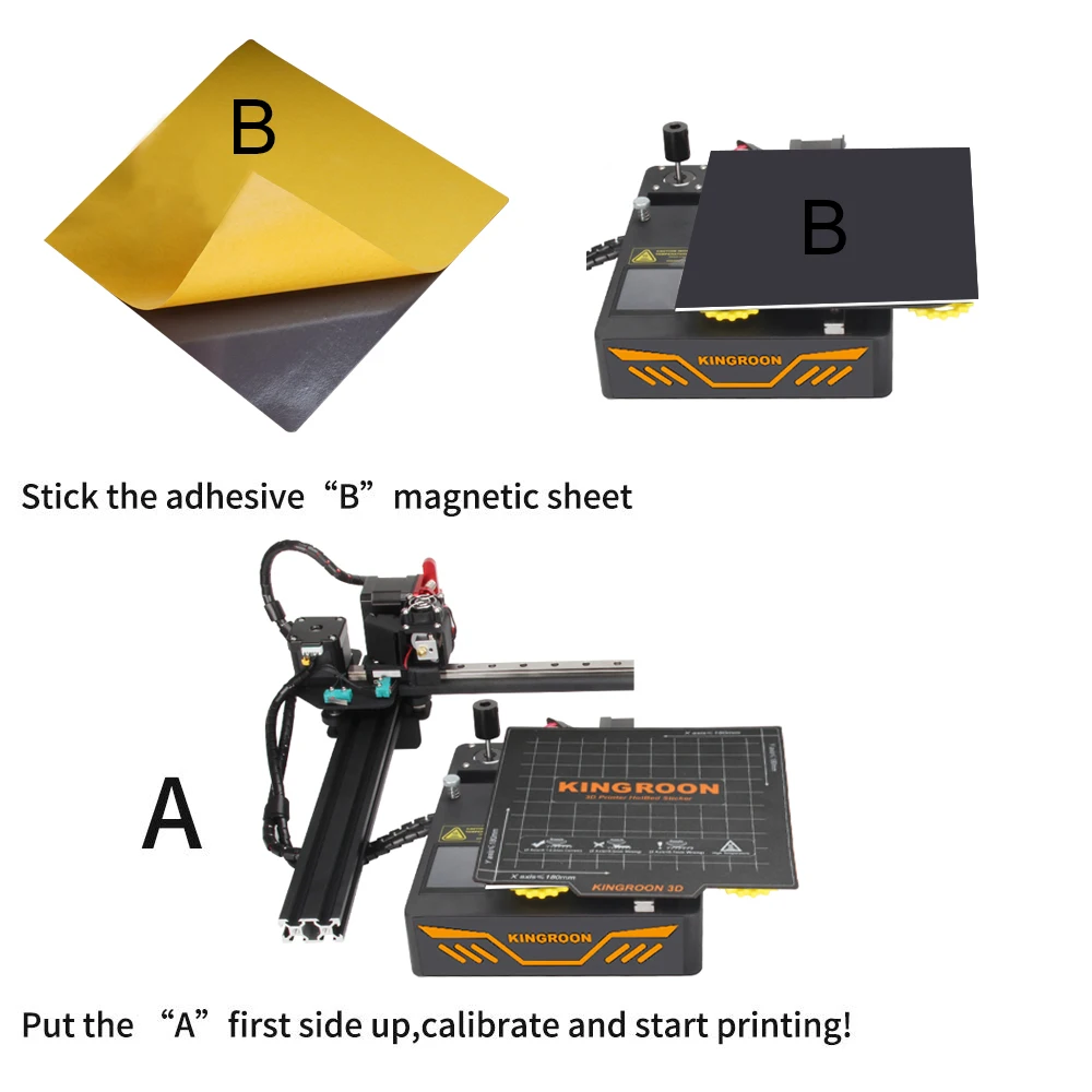 RAMPS-Fita magnética cama, 3D Printer Parts, Print Sticker, Praça Build Plate, Tape Surface, Flex Plate Base, KP3S, 180 milímetros