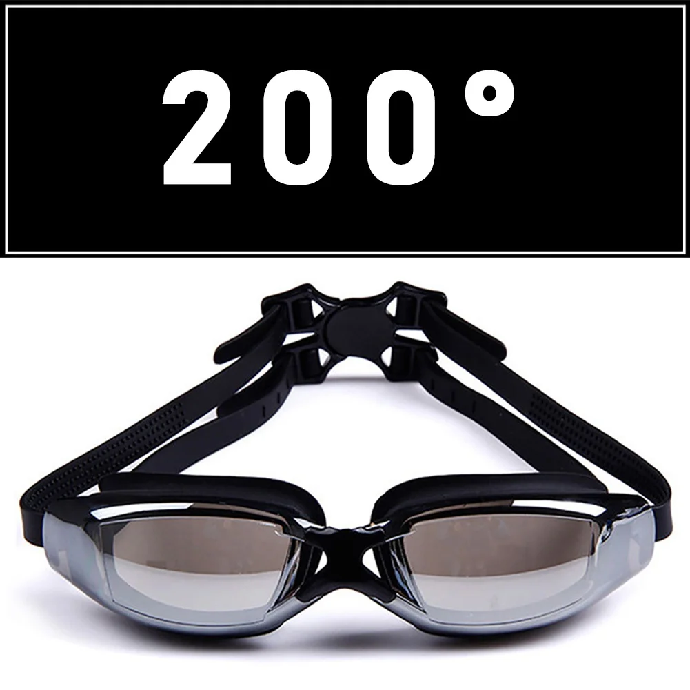 1Pcs Big Frame Plating Waterproof Anti-fog Swimming Glasses Men Women Myopia Ribbon Digital Surfing Electroplated MT Equipment