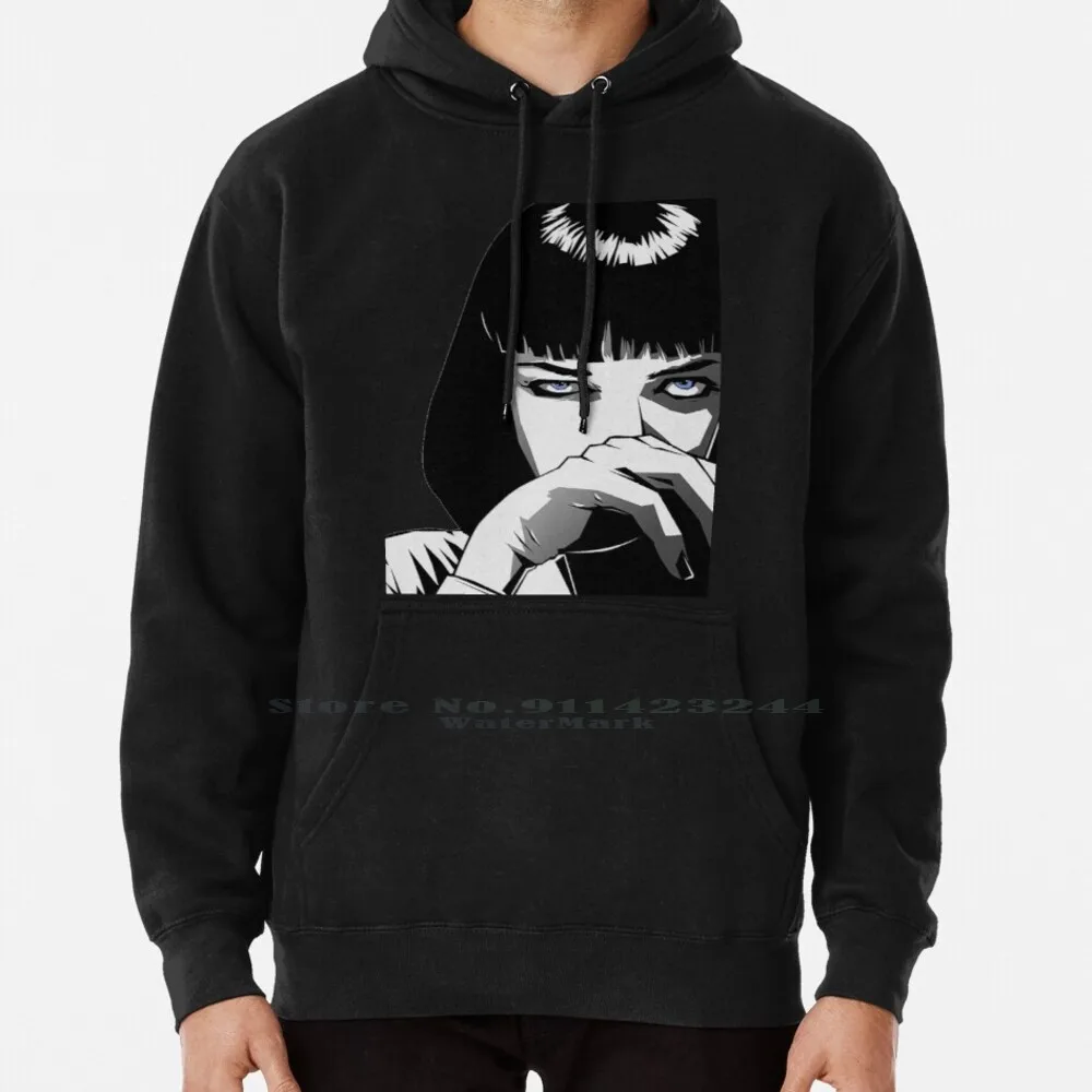 Pulp Fiction Mia Hoodie Sweater 6xl Cotton Cocaine Mia Wallace Pulp Fiction Women Teenage Big Size Pullover Sweater 4xl 5xl 6xl