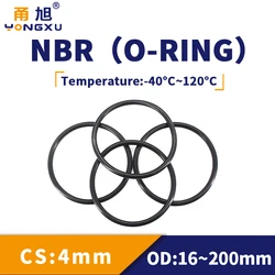 Nbr-防水シールリング,シール,コーティングされたゴム製リング,厚さOD12-200mm,耐摩耗性,ガソリン,ニトリル,黒,防水