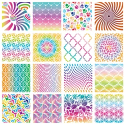 16Pcs/Set 15cm Mandala Geometry Two Design DIY Layering Stencils Painting Scrapbook Coloring Embossing Album Decorative Template