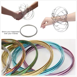 1PCS Anti-stress Magic Ring Toroflux Funny Flow Ring Kinetic Spring Toys Outdoor Game Intelligent Toys Gift For Children