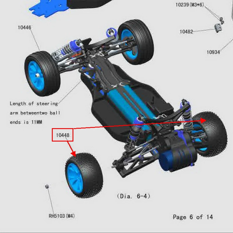 10448 Rear Buggy Tyre RC tires 2pcs for VRX Racing 1/10 rc car, 1/10 rc car accessories rc wheels