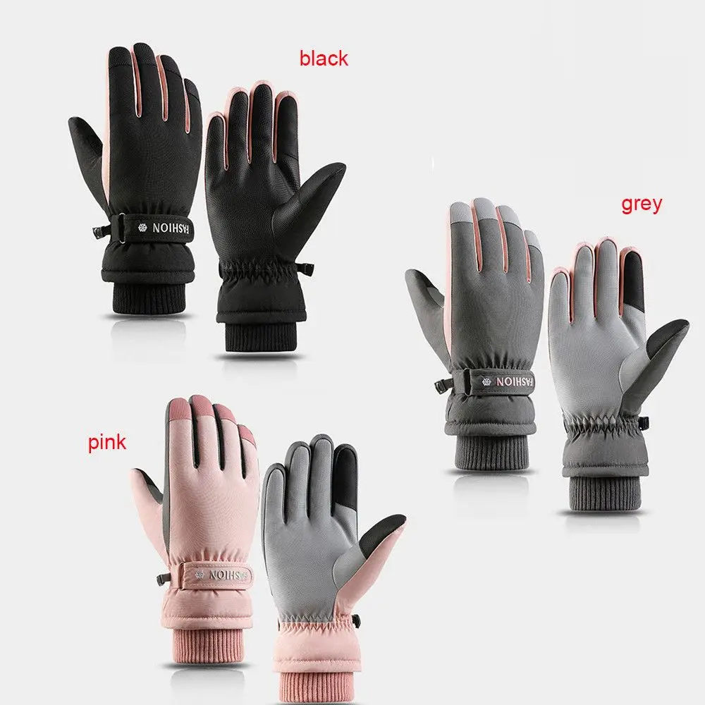 1 Pair Women Winter Snowboard Ski Gloves Ski Gloves with Touchscreen Function Non-slip Thermal Warm Snow Gloves Waterproof Glove