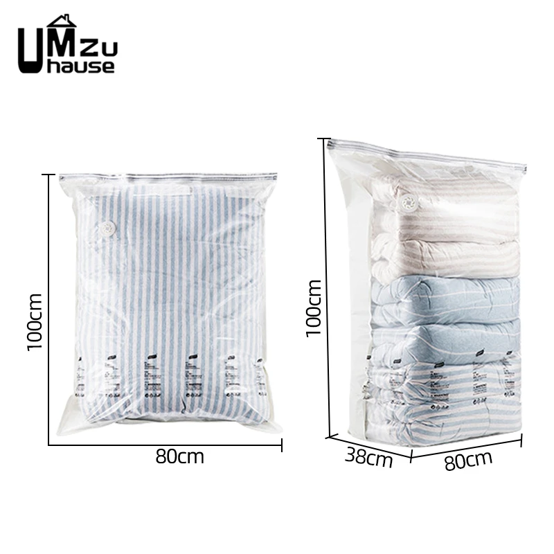 Big Vacuum Bag Comforter Quilt Clothes Duvet Coat Pillow Blanket Bedding Compression Pack Seal Storage Wardrobe Travel Organizer