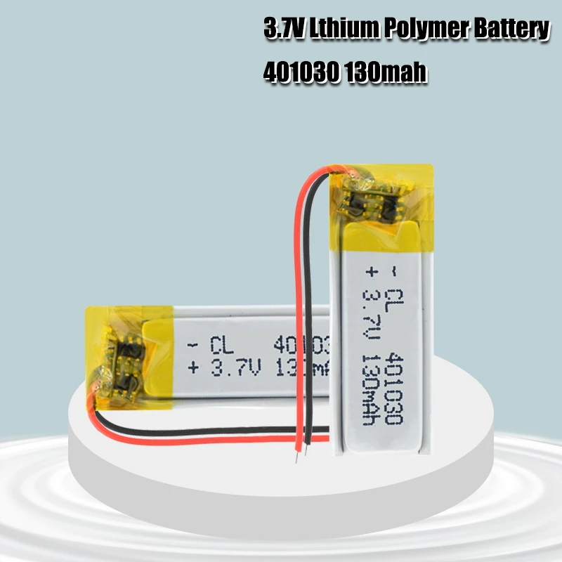 Bateria recarregável de li-po, 3.7v, 130mah, 401030 lítio-polímero, para mp3, mp4, mp5, gps, dvd, tablet, bluetooth, câmera, lipo