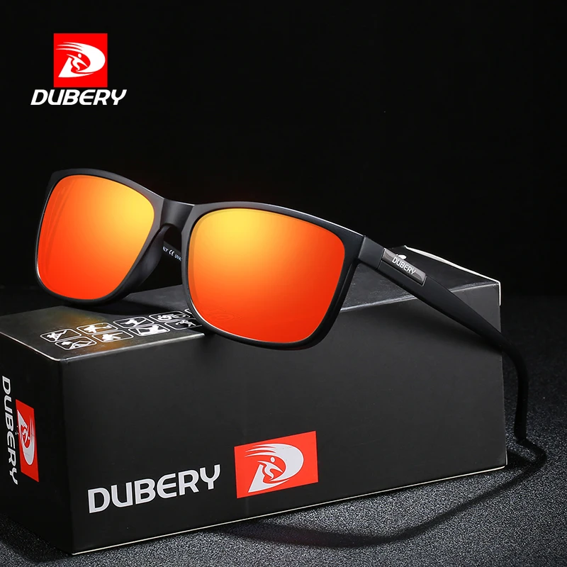 DUBERY Vintage Sunglasses Polarized Men's Sun Glasses For Men Driving Black Square Oculos Male 6 Colors Model D529