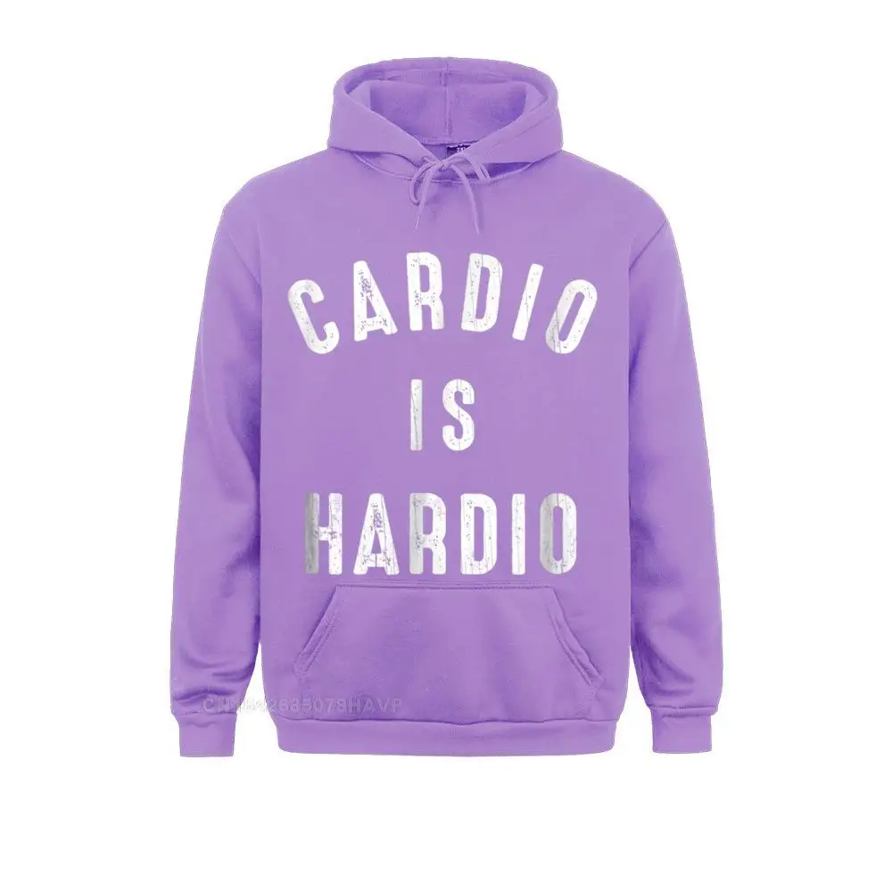 Funny Exercise Quote Hoodie Cardio Is Hardio Jogging Tee Sweatshirts Summer/Fall Printed Hoodies Long Sleeve Cute Hoods Men