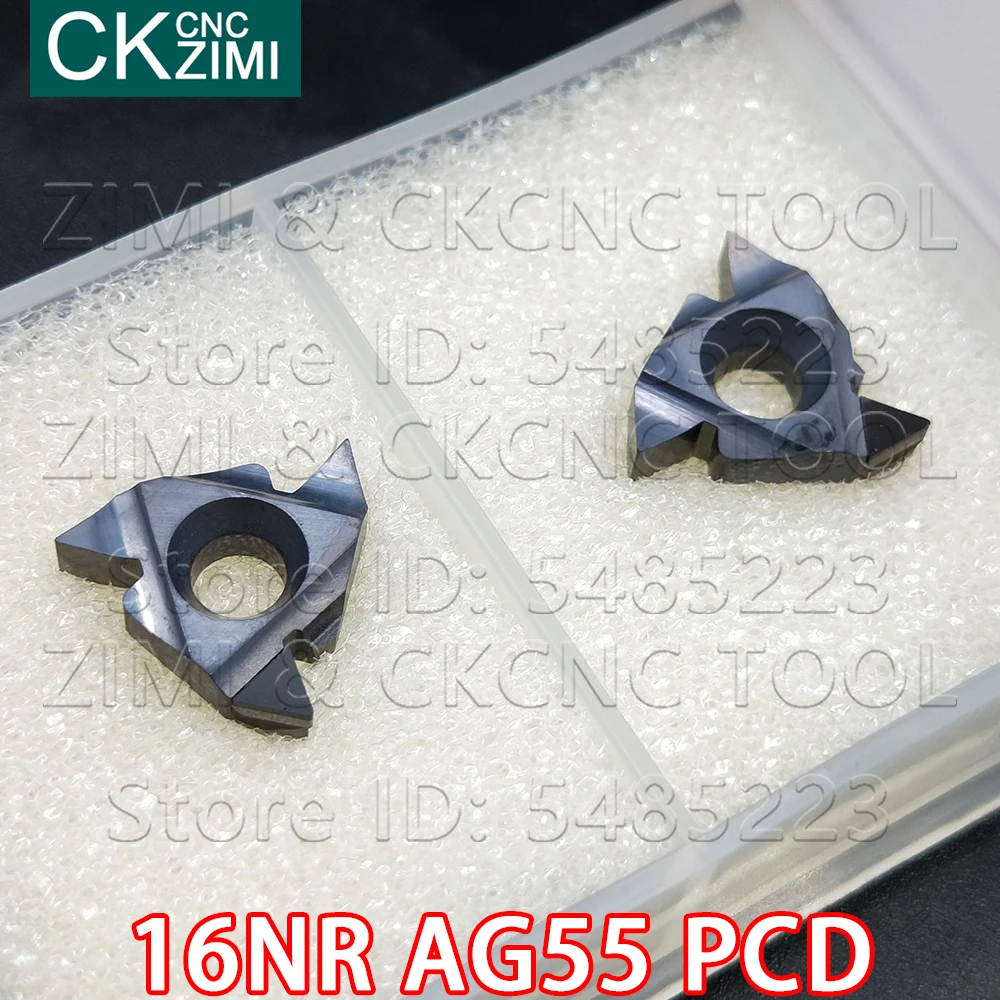 16NR AG55 PCD Diamond PCD CBN مخرطة, إدراج PCD ، الماس ، أدوات مخرطة ، CNC ، شفرة تحول ، أدوات تحول داخلية