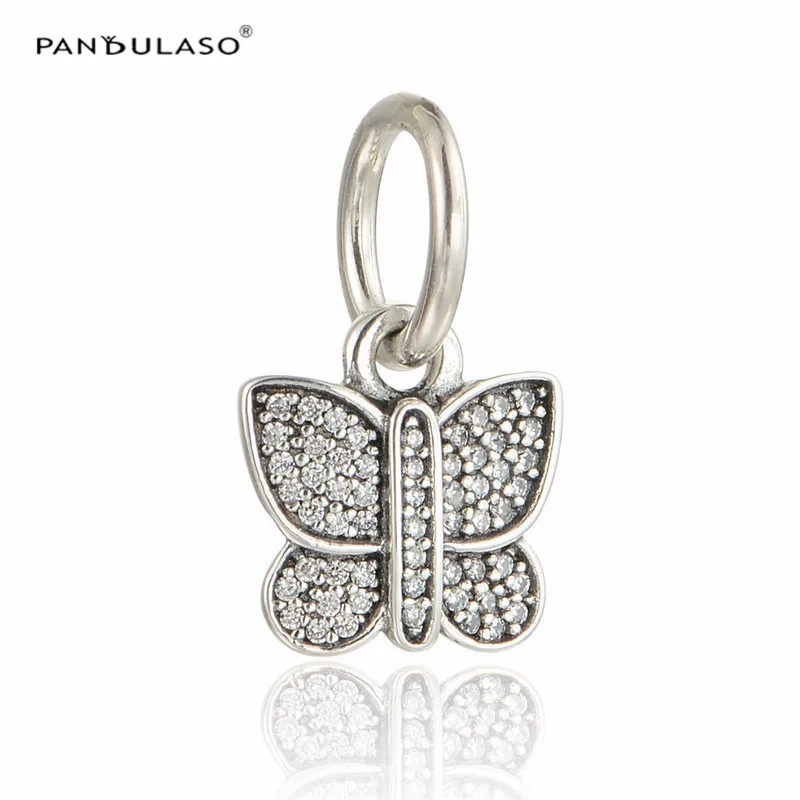 Woman DIY Beads Sparking Butterfly Charms Fits Snake Chain Bracelets Sterling Silver Jewelry Beads For Jewelry Making