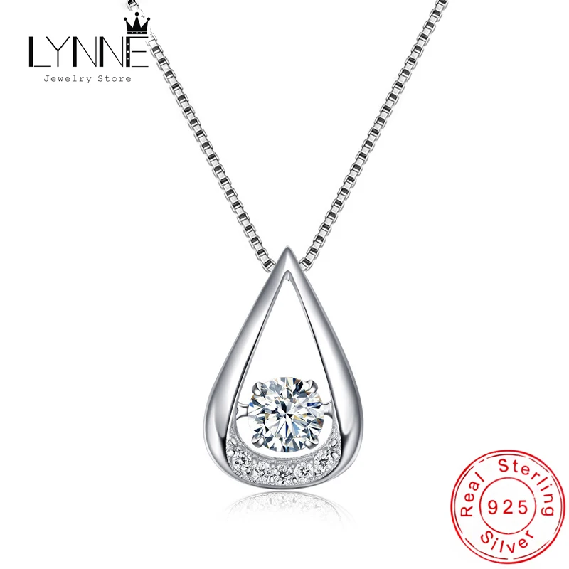 Nowy elegancki taniec cyrkon trójkąt kropla wody wisiorek naszyjniki 925 srebro kobiety biżuteria moda Rhinestone Charm Choker
