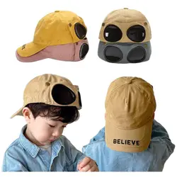 Doitbest 2024 Spring Children Baseball Cap Hip Hop Pilot Sunglasses Kids Sun Hat Boys Girls Caps Snapback Hats 2 to 6 Years old