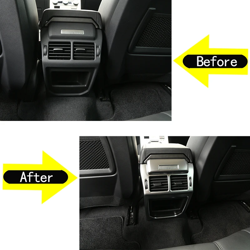 ABS Carbon Fiber/chrome Rear Row AC Vent Outlet Frame Cover Trim For Land Rover Range Rover Evoque 2014-2018 Car Accessories