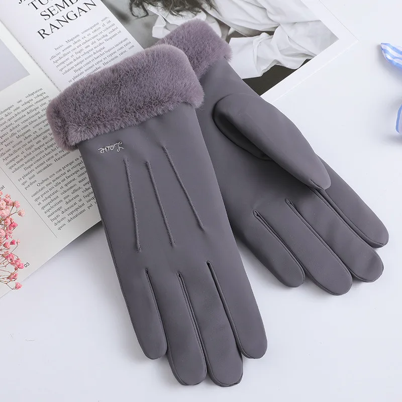 Women Gloves Thermal Fashion Hot Winter New Touchscreen Plus Velvet Cute Students Driving Thicken Anti-Cold Gloves WL004