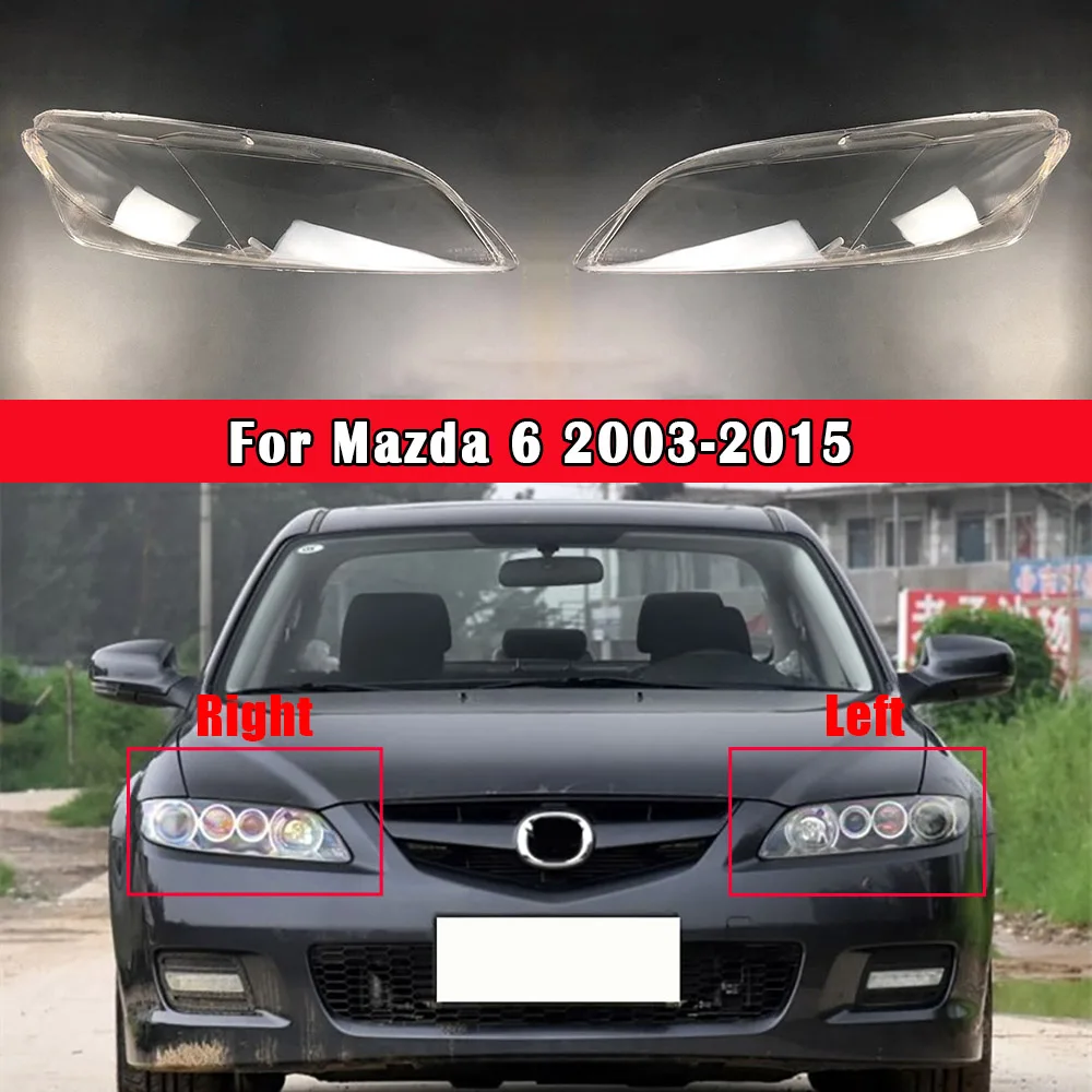 

Front Headlight Cover For Mazda 6 2003 2004 2005 2006 2007 2008 2009-2015 Transparent Lampshade Plexiglass Replace Original Lens