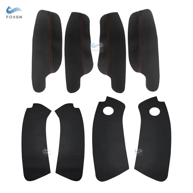 For VW Golf 6 2010 2011 2012 2013 4pcs Car Door Armrest Panel Microfiber Leather Protection Cover Trim