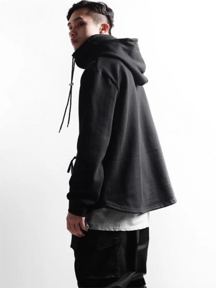 Men's Long Sleeve Hoodie Spring And Autumn Classic Dark Personality Zipper Stitching Youth Leisure Loose Large Size Hoodie