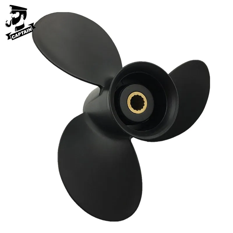 Captain Propeller 9.25x8 48-897748A11 Black Max Fit Mercury Mariner Outboard Engine 4-Stroke 9.9HP 15HP 20HP 14 Tooth Spline RH