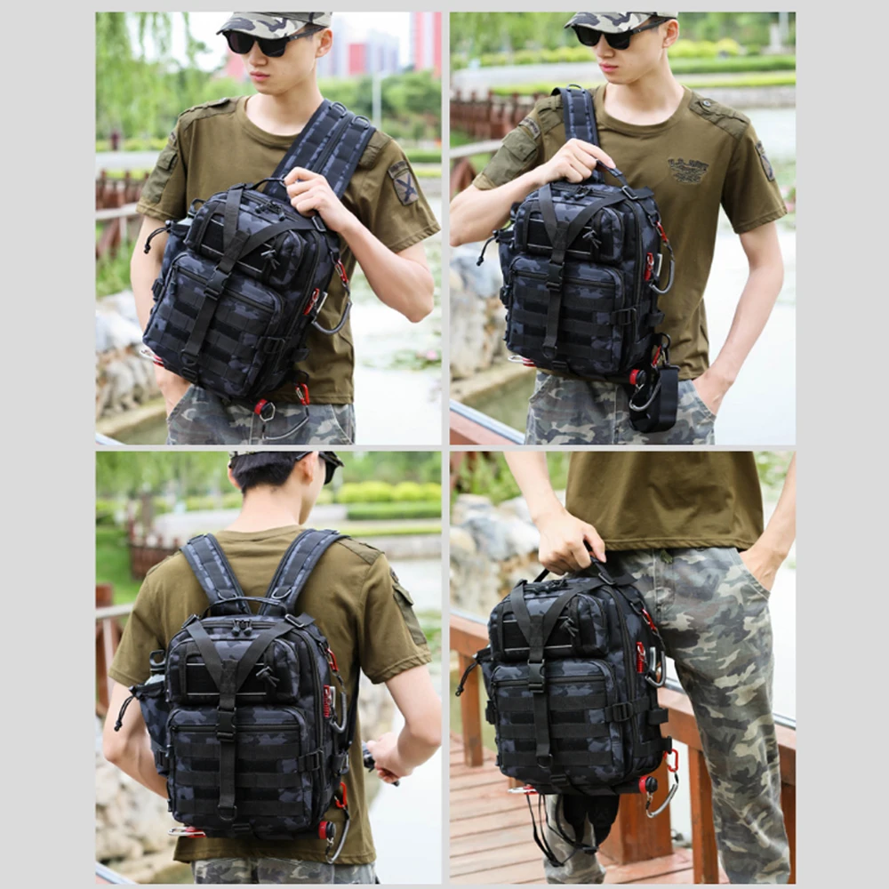 Fishing Boxes Backpack Multi-function Fishing Tackle Rod Bag Outdoor Sports Fishing Shoulder Tactical Molle Bag