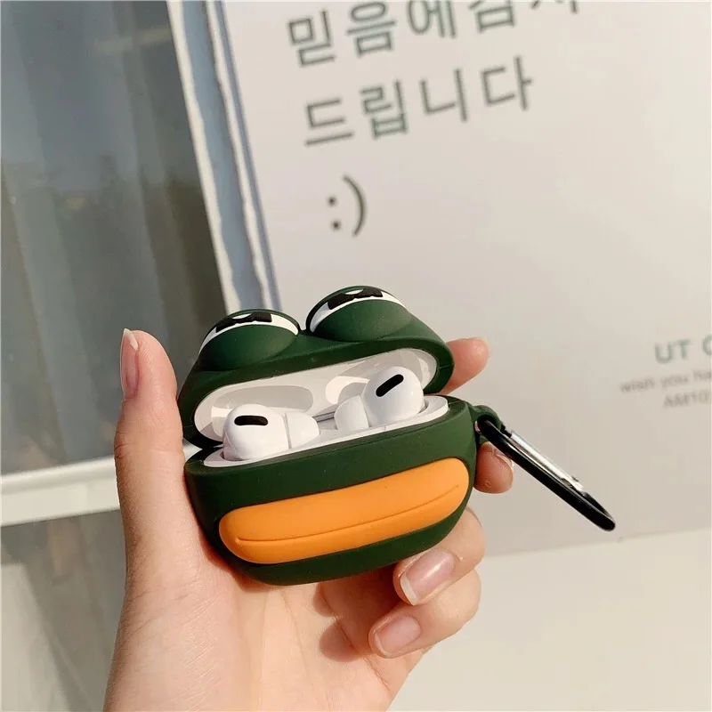 Fashion INS 3D Frog Silicone Case For Airpods 1/2 Wireless Bluetooth Earphone Charging Box Shockproof Case For Airpods Pro Cover