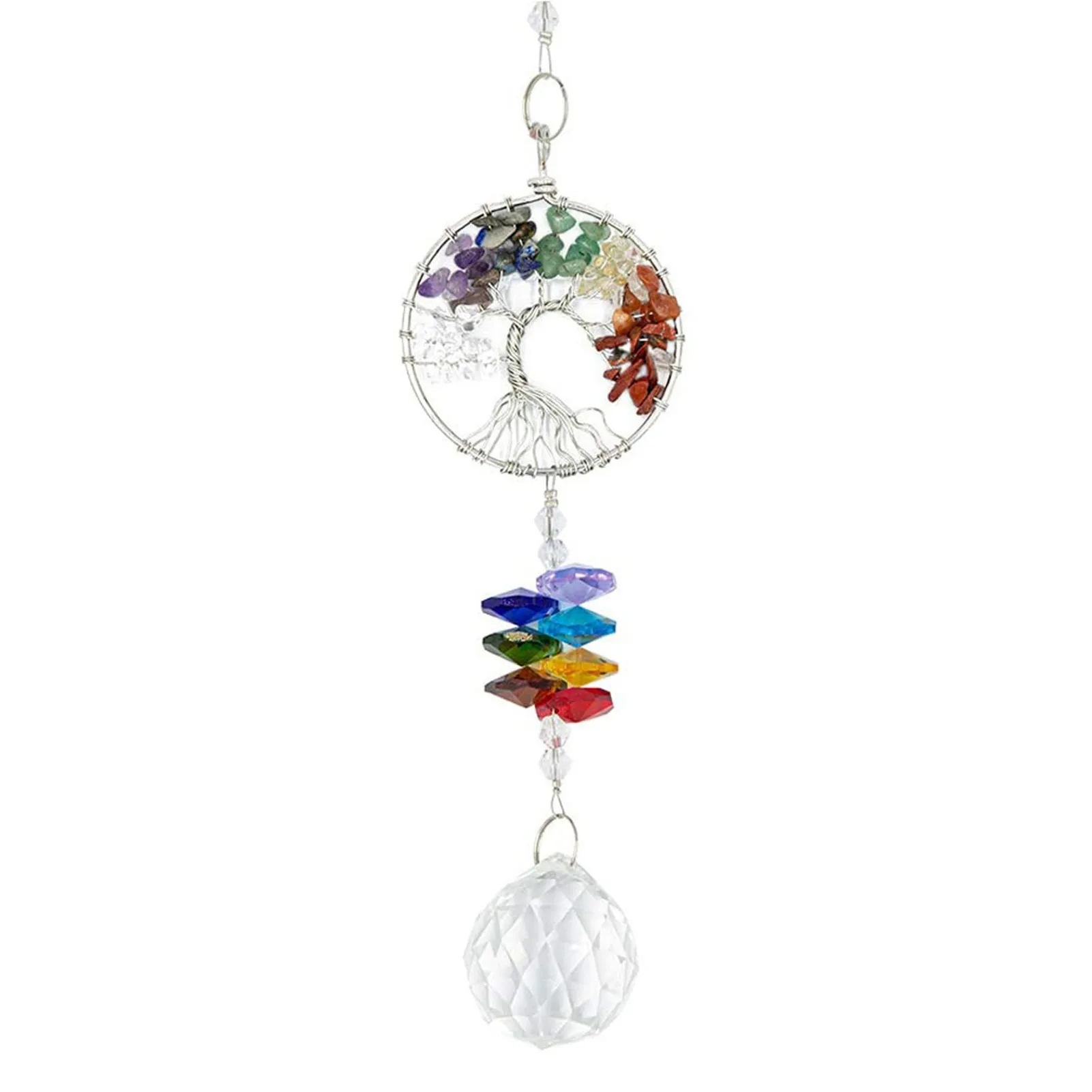 Baum des Lebens Kristall Beleuchtung Sun Catcher Handgemachte Anhänger Garten Dekoration Hause Ästhetischen Decor Haus Hängen Ornament