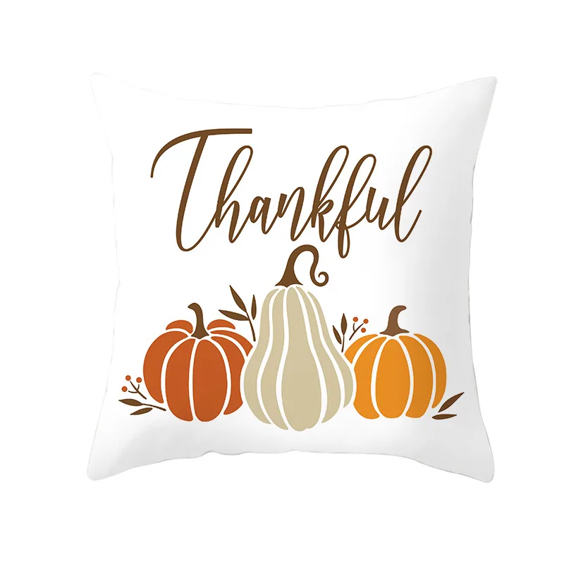 Pumpkin Theme Pillow Cases Decor Throw Happy Fall Pillow Covers Thanksgiving Cushion Cover For Home Sofa Accessories