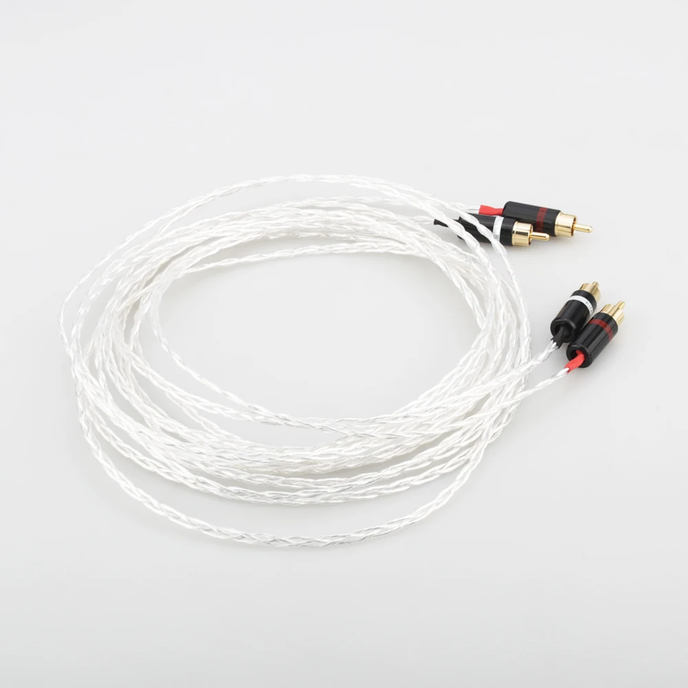 3AG Silver Plated Audio cable Hifi RCA interconnect cable with Gold plated plug for Amplifier CD player