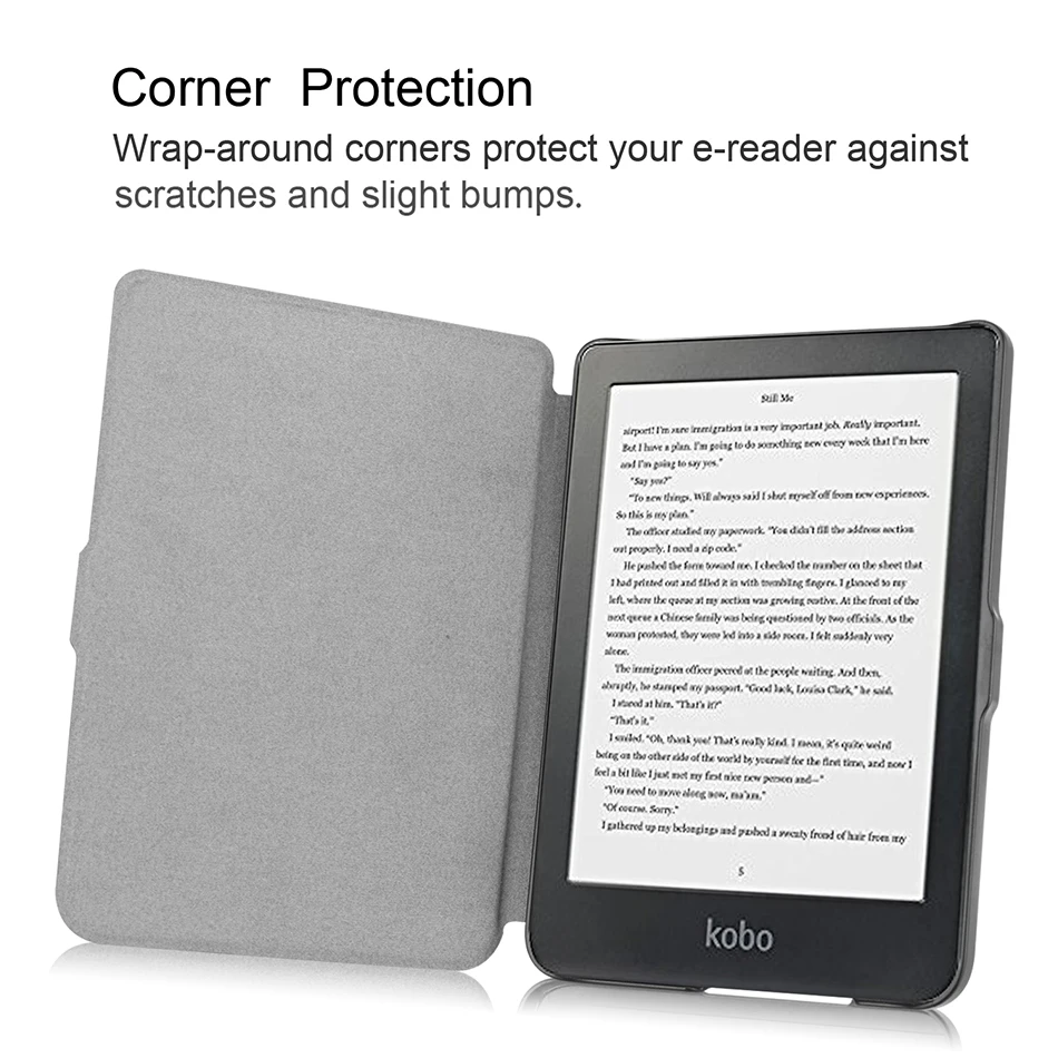 Mtt-capa de couro ecológico kobo, tela hd, 6 polegadas, proteção para e-book e-reader, 2018 '', capa inteligente, modo de repouso/despertar automático