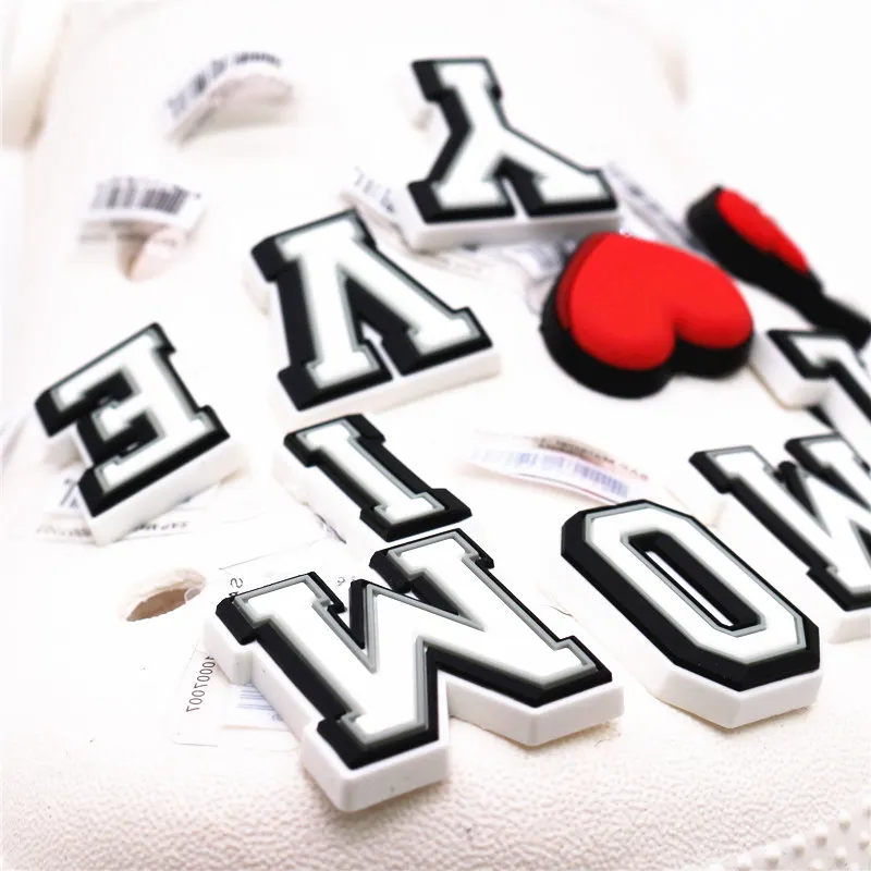 1pcs Original Alphabet PVC Shoe Charms Clog Decorations 26 Letters DIY Sandal Buckles Accessories Fit Bands Party X-mas Gifts