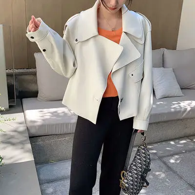 ISJING – veste ample en peau de mouton pour femme, nouvelle collection