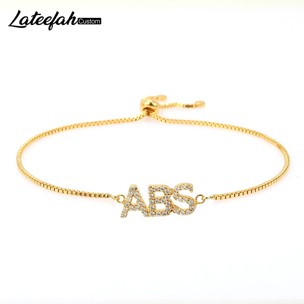 Lateefah Cubic Zirconia Custom  Personality Bracelets Actual Handwriting Gold Signature Jewelry For Women