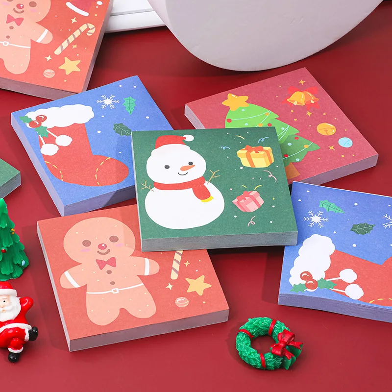 50 sheets Merry Christmas Memo Pad cute snowman Message Notes Decorative Notepad Note paper Memo Stationery Office Supplies