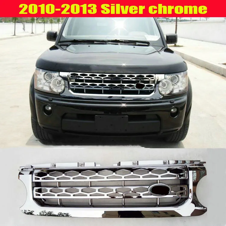 

For Land Rover Discovery 4 LR4 2010 2011 2012 2013 ABS BLACK Silver Front Grill Vent Grille Mesh Fits Trim